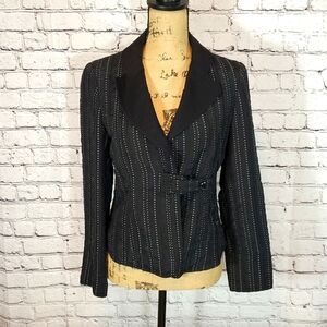 Armani Collezioni Black Jacket White Detailing Size 6